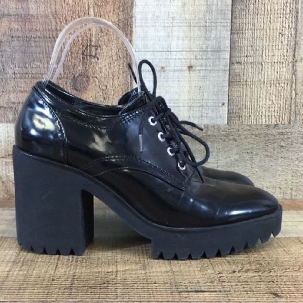 Zara Trafaluc Black Chunky Heel Boots